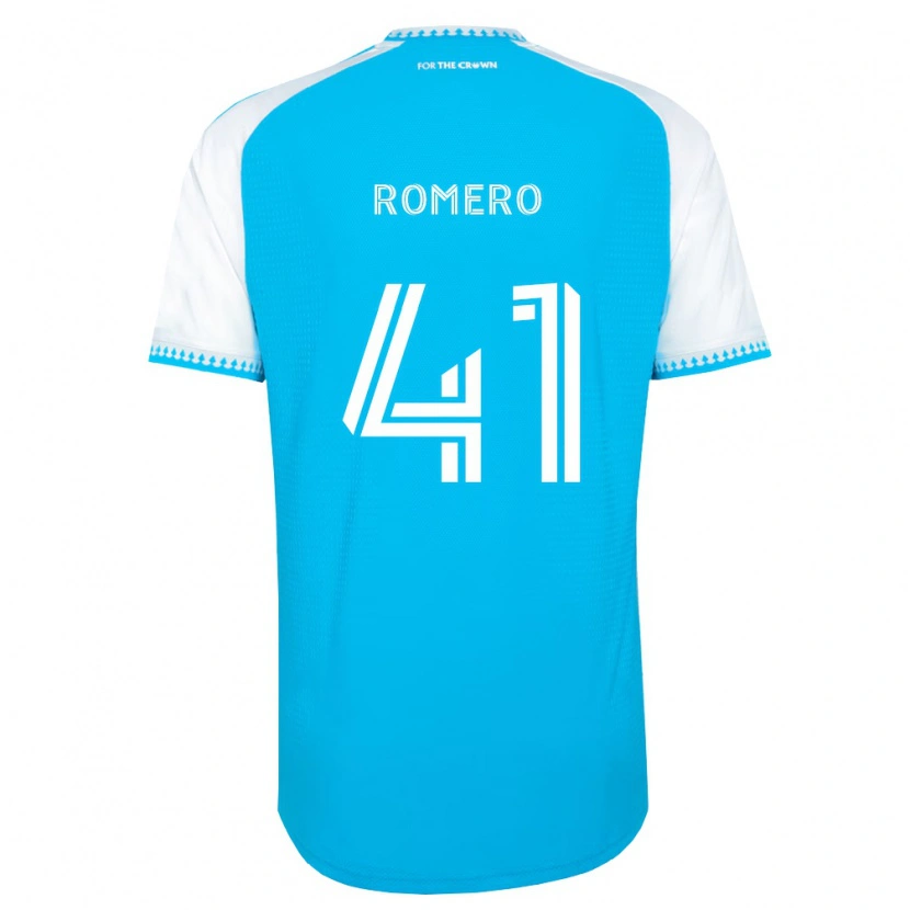 Danxen Hombre Camiseta Brian Romero #41 Azul Cielo Blanco Negro 1ª Equipación 2026/27 La Camisa