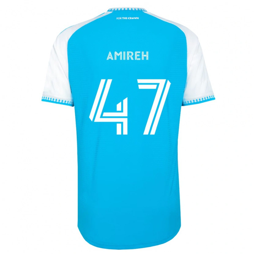 Danxen Hombre Camiseta Adam Amireh #47 Azul Cielo Blanco Negro 1ª Equipación 2026/27 La Camisa