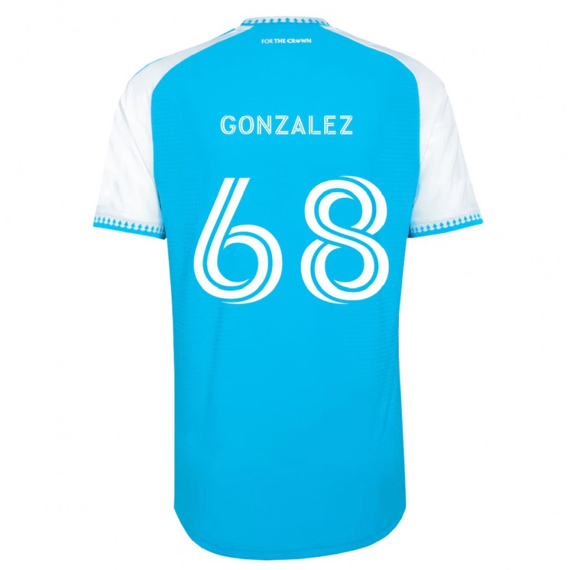 Danxen Hombre Camiseta Carlos Gonzalez #68 Azul Cielo Blanco Negro 1ª Equipación 2026/27 La Camisa