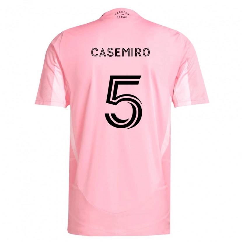 Danxen Hombre Camiseta Casemiro #5 Rosa Negro 1ª Equipación 2026/27 La Camisa