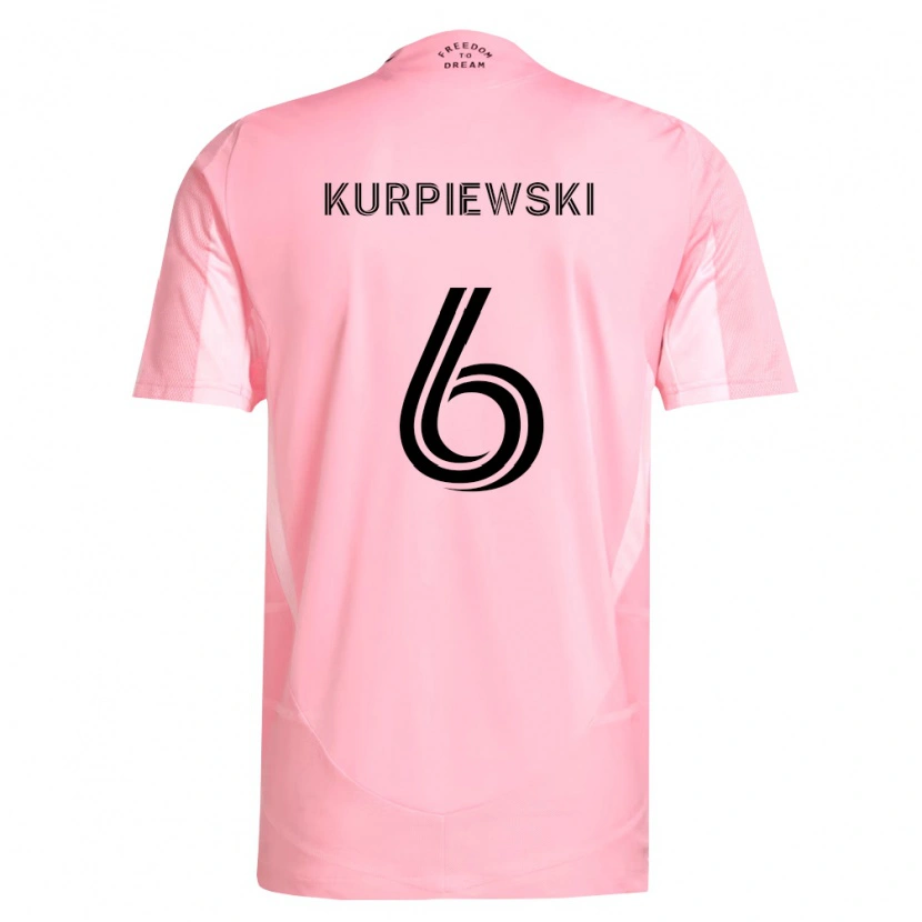 Danxen Hombre Camiseta Ethan Kurpiewski #6 Rosa Negro 1ª Equipación 2026/27 La Camisa