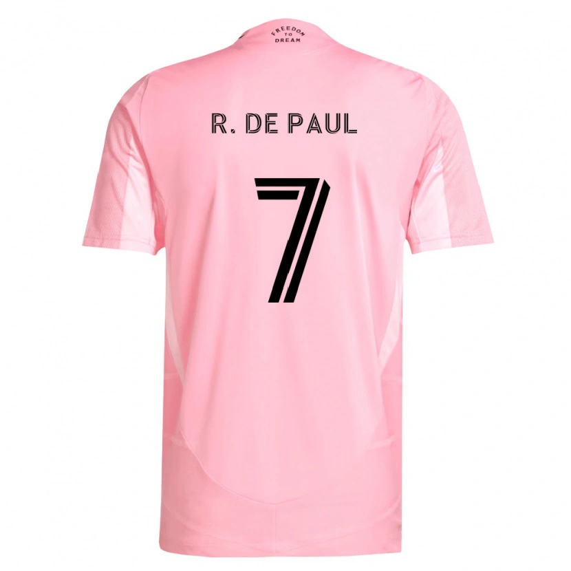 Danxen Hombre Camiseta Rodrigo De Paul #7 Rosa Negro 1ª Equipación 2026/27 La Camisa