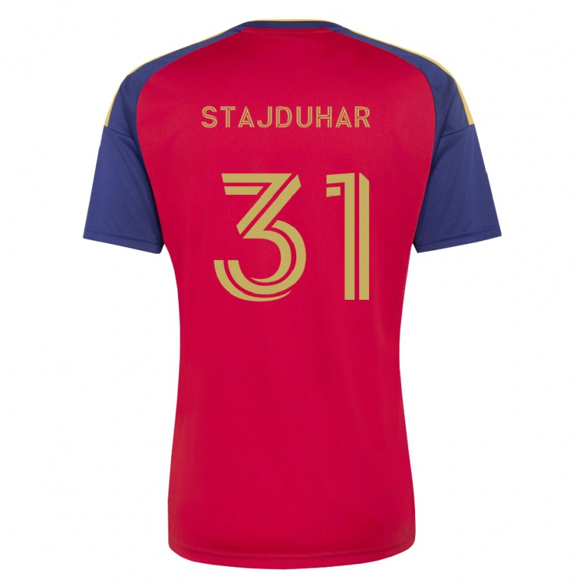 Danxen Hombre Camiseta Mason Stajduhar #31 Azul Real Marrón Rojo 1ª Equipación 2026/27 La Camisa