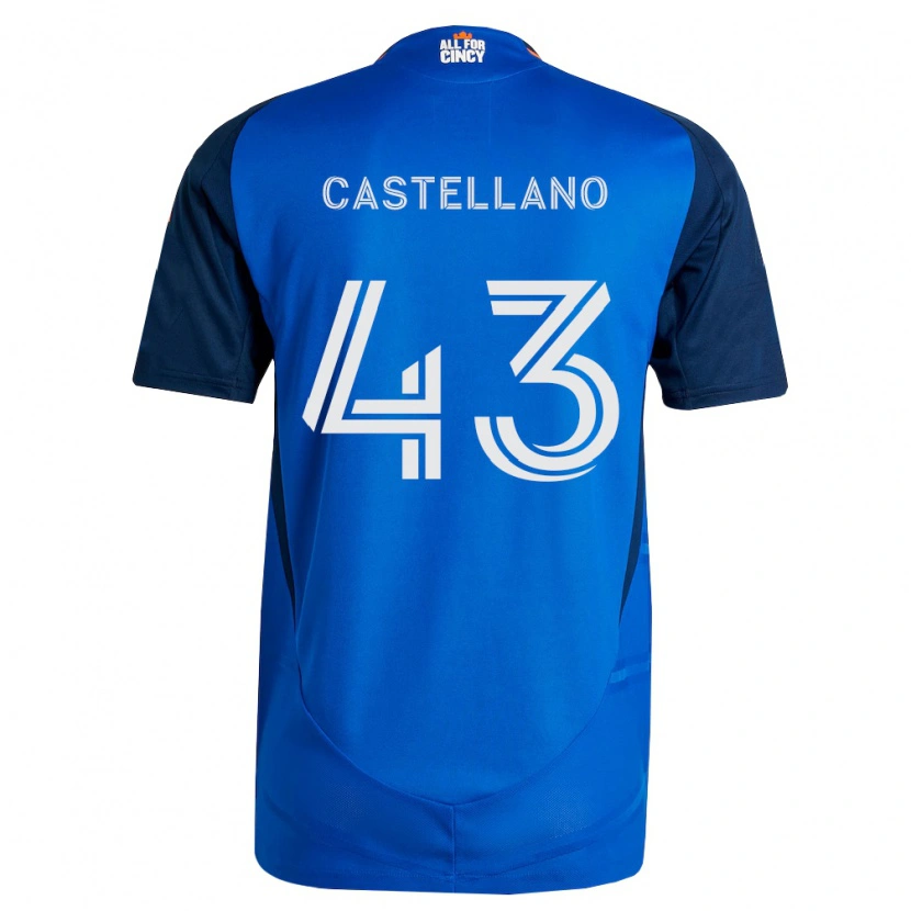 Danxen Hombre Camiseta Jesús Castellano #43 Azul Real Naranja 1ª Equipación 2026/27 La Camisa