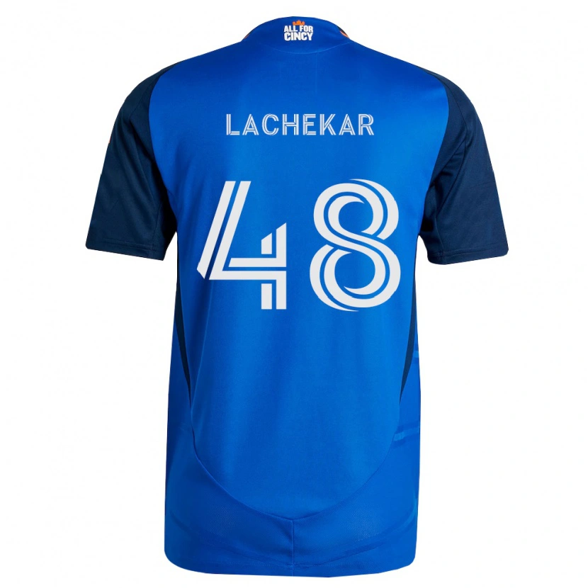 Danxen Hombre Camiseta Sami Lachekar #48 Azul Real Naranja 1ª Equipación 2026/27 La Camisa
