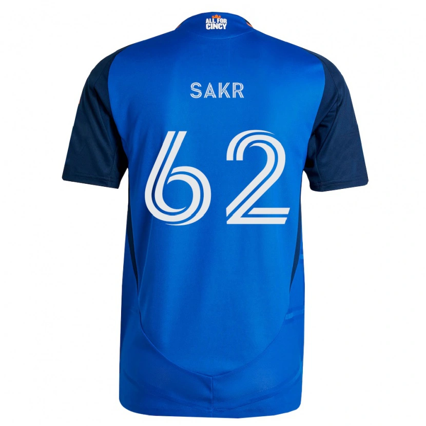 Danxen Hombre Camiseta Ali Sakr #62 Azul Real Naranja 1ª Equipación 2026/27 La Camisa