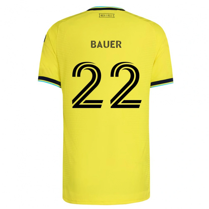 Danxen Hombre Camiseta Josh Bauer #22 Amarillo Brillante Azul Marino 1ª Equipación 2026/27 La Camisa