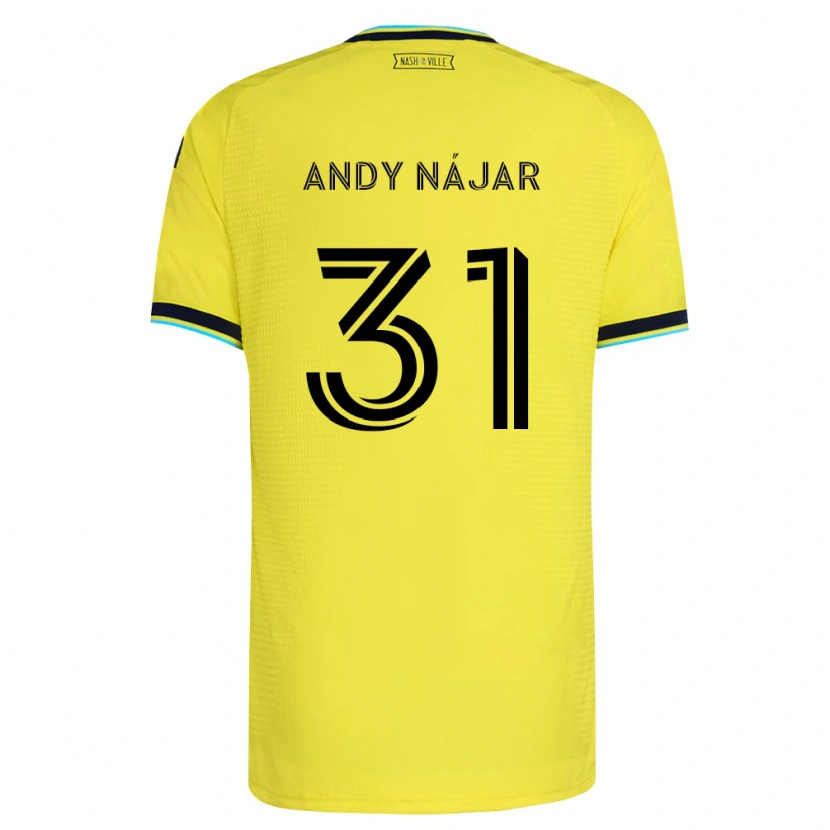 Danxen Hombre Camiseta Andy Nájar #31 Amarillo Brillante Azul Marino 1ª Equipación 2026/27 La Camisa