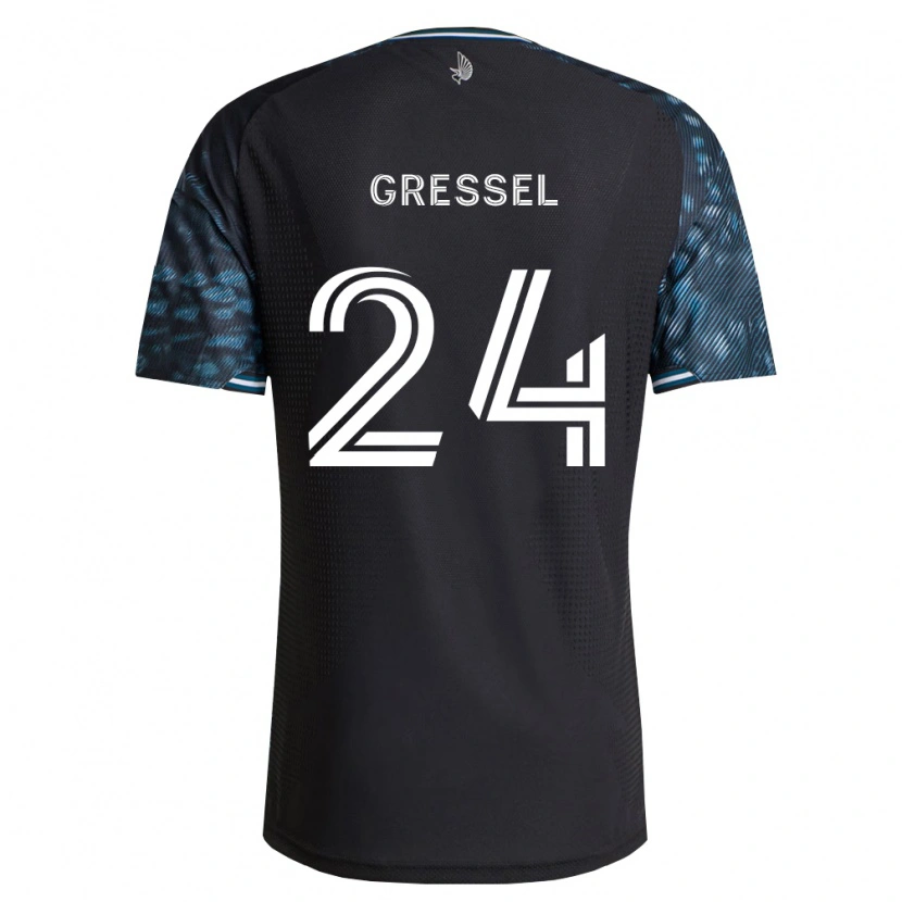 Danxen Hombre Camiseta Julian Gressel #24 Negro Blanco 1ª Equipación 2026/27 La Camisa