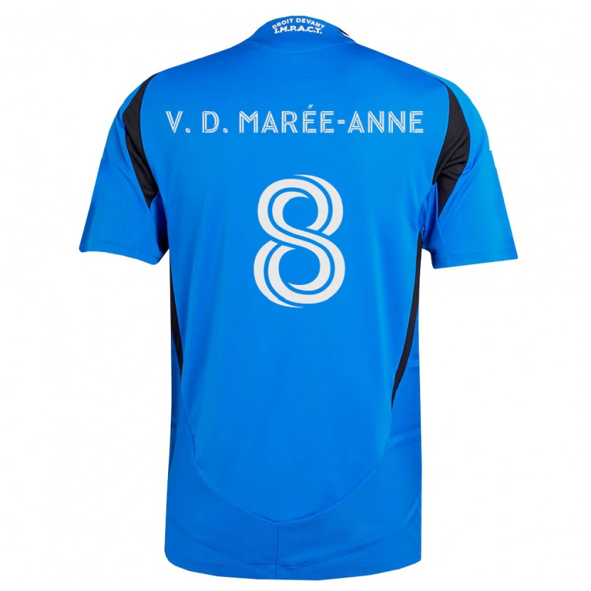 Danxen Hombre Camiseta Van Doesburg Marée-Anne #8 Azul Blanco Negro 1ª Equipación 2026/27 La Camisa