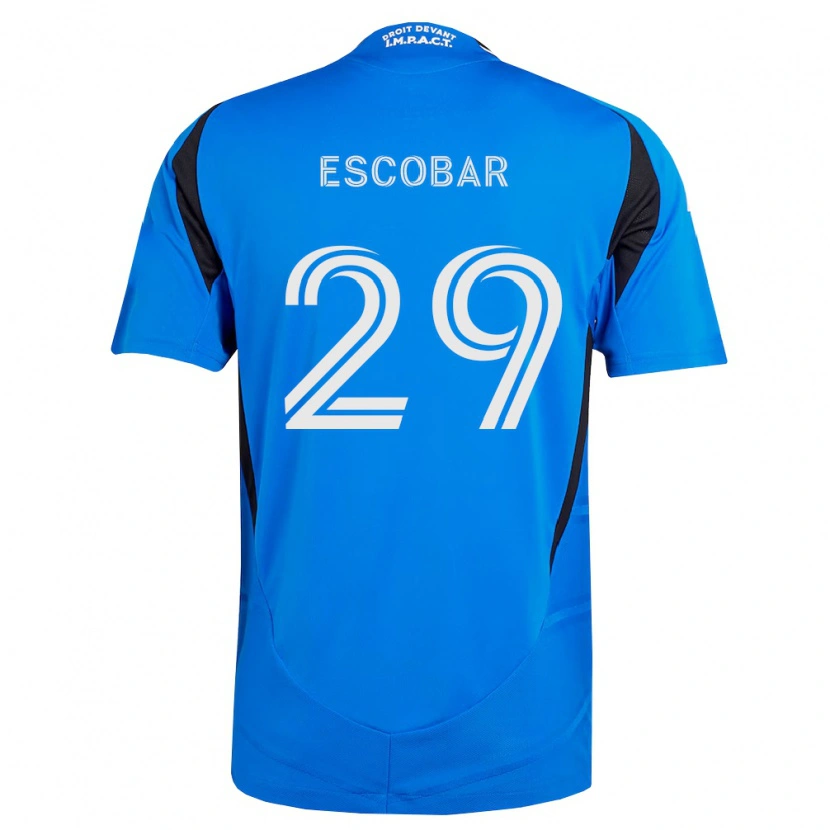 Danxen Hombre Camiseta Olger Escobar #29 Azul Blanco Negro 1ª Equipación 2026/27 La Camisa