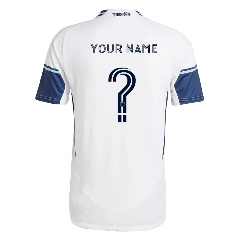 Danxen Hombre Camiseta Su Nombre #0 Blanco Azul Real 1ª Equipación 2026/27 La Camisa