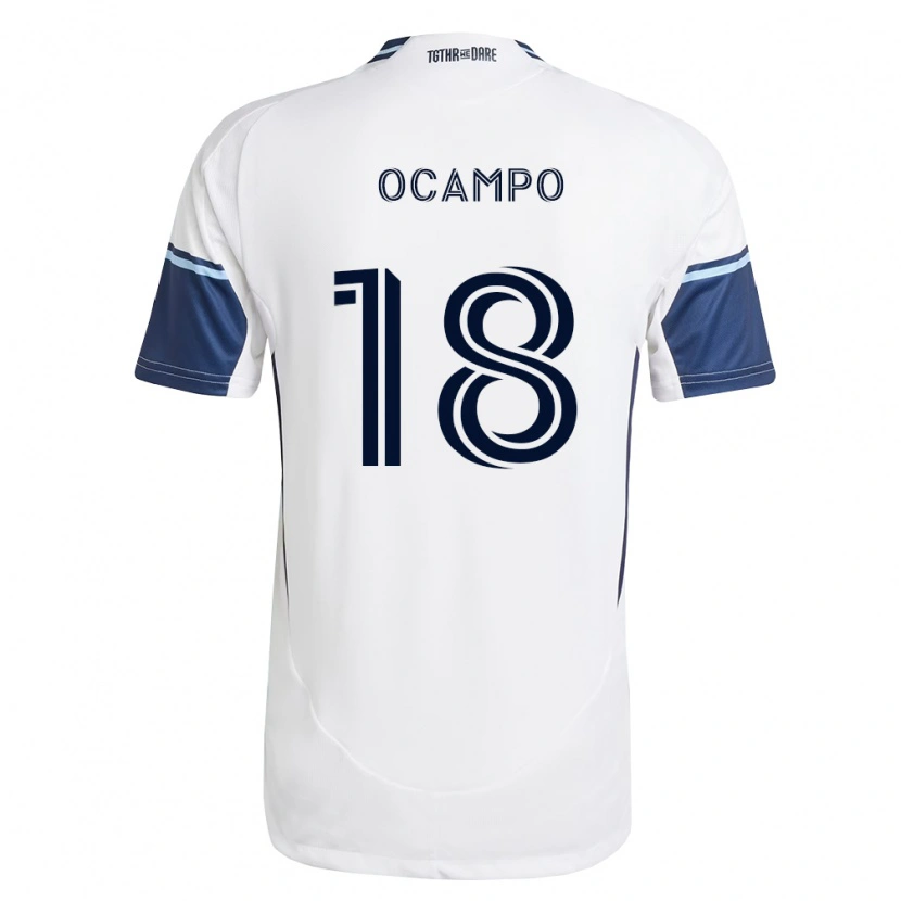 Danxen Hombre Camiseta Édier Ocampo #18 Blanco Azul Real 1ª Equipación 2026/27 La Camisa
