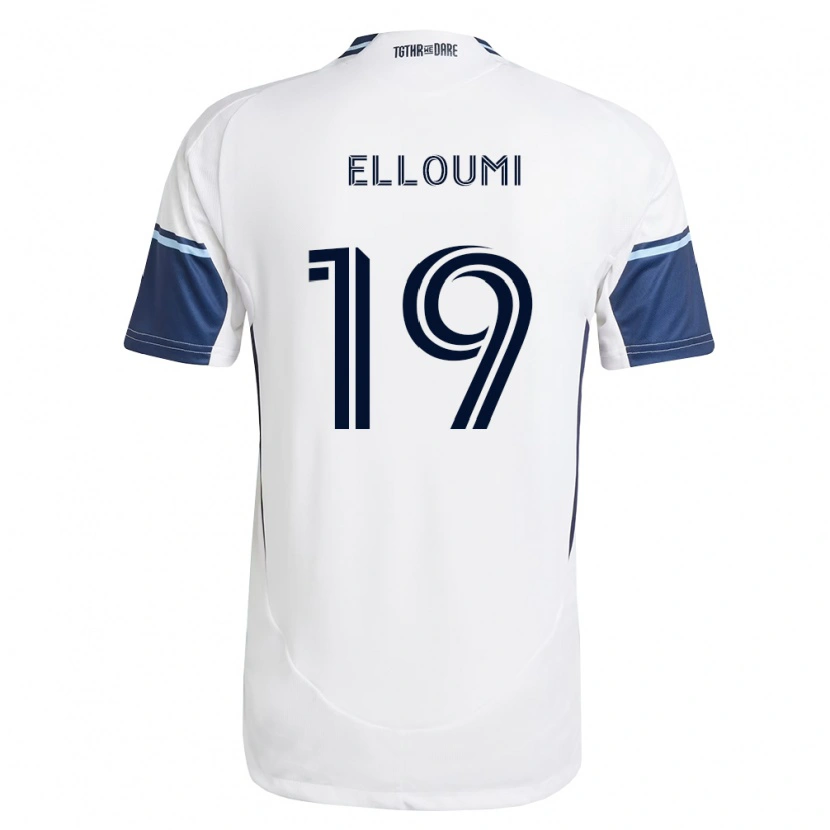 Danxen Hombre Camiseta Rayan Elloumi #19 Blanco Azul Real 1ª Equipación 2026/27 La Camisa