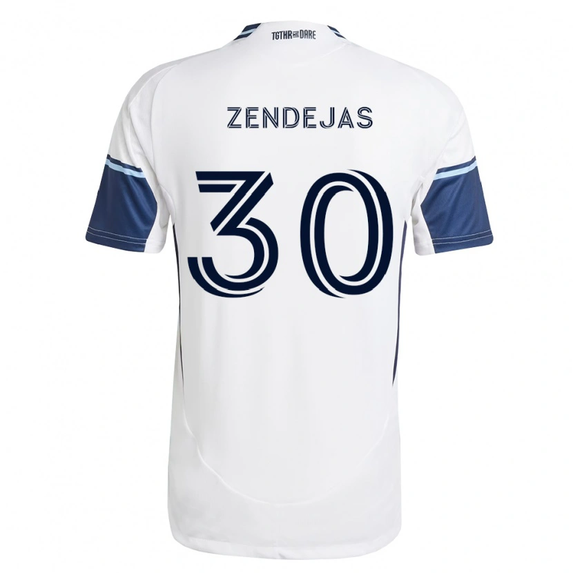 Danxen Hombre Camiseta Adrián Zendejas #30 Blanco Azul Real 1ª Equipación 2026/27 La Camisa