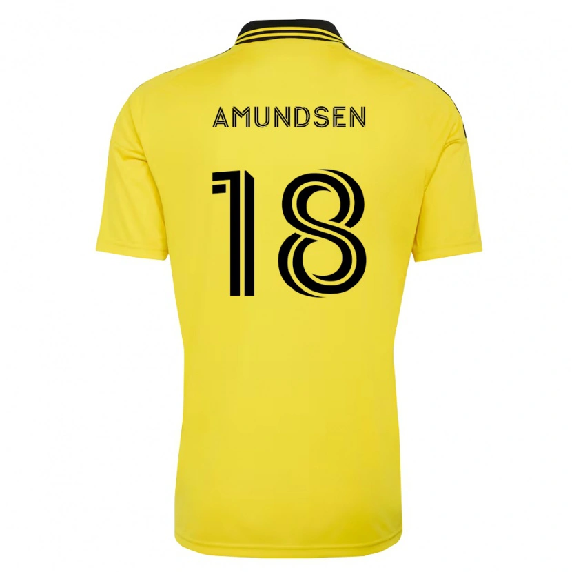 Danxen Hombre Camiseta Malte Amundsen #18 Amarillo Negro 1ª Equipación 2026/27 La Camisa