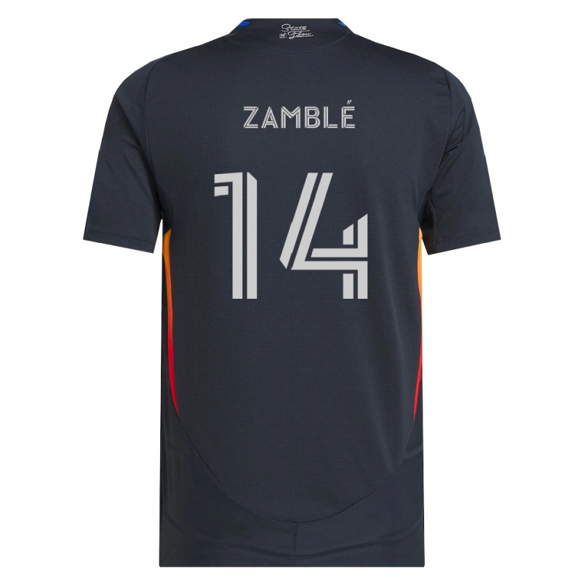 Danxen Hombre Camiseta Bryan Zamblé #14 Gris Oscuro Rojo 1ª Equipación 2026/27 La Camisa