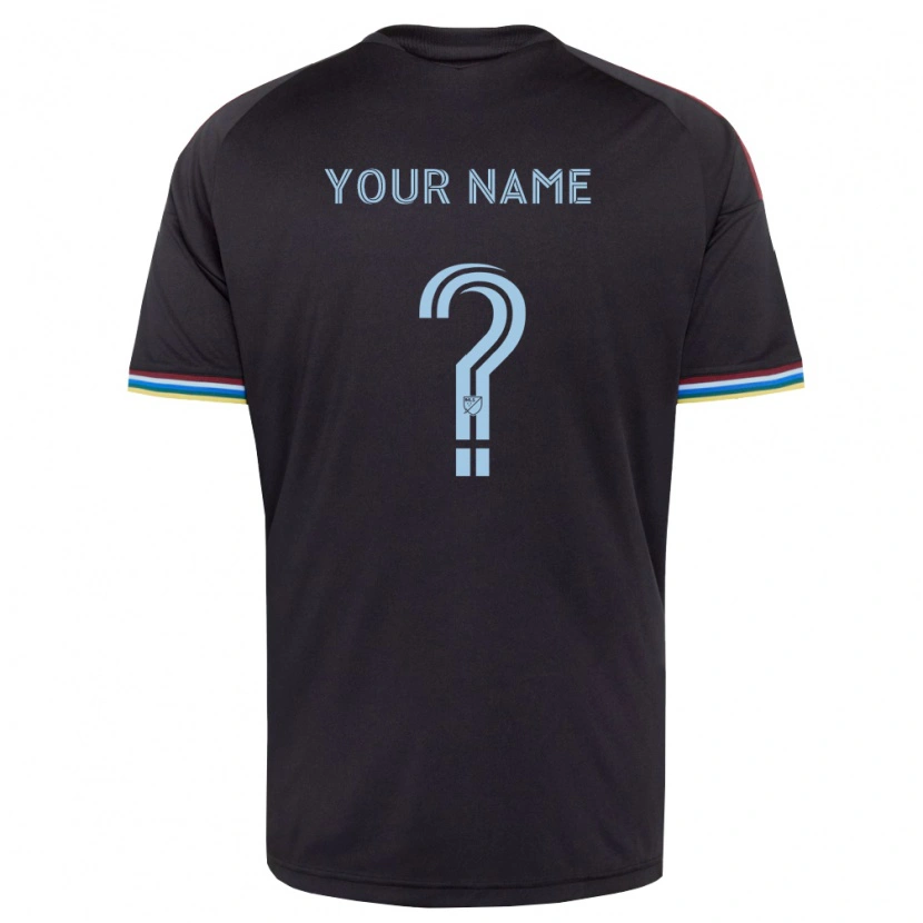 Danxen Hombre Camiseta Su Nombre #0 Azul Cielo Negro 1ª Equipación 2026/27 La Camisa