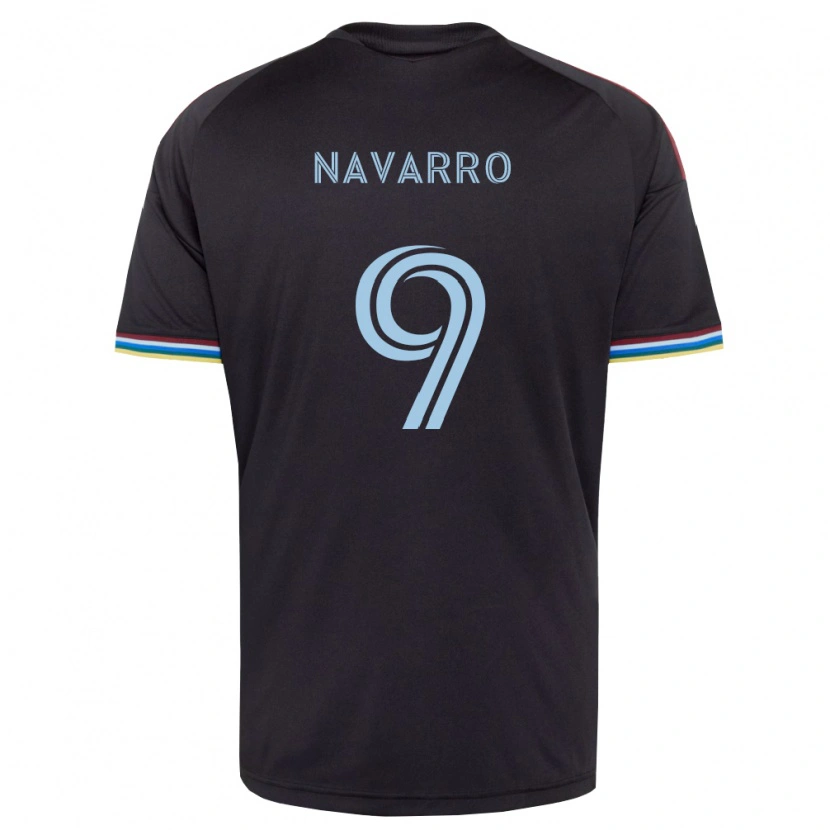 Danxen Hombre Camiseta Rafael Navarro #9 Azul Cielo Negro 1ª Equipación 2026/27 La Camisa