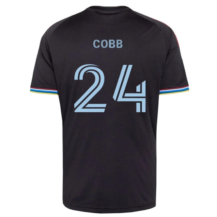 Danxen Hombre Camiseta Noah Cobb #24 Azul Cielo Negro 1ª Equipación 2026/27 La Camisa
