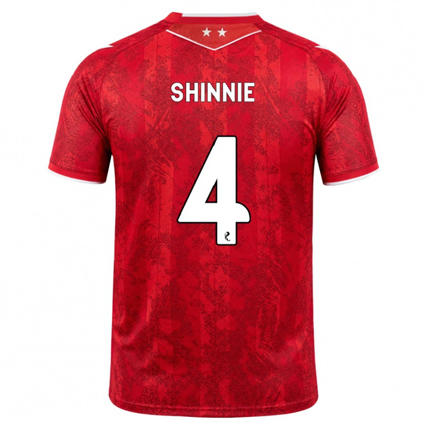 Danxen Hombre Camiseta Graeme Shinnie #4 Rojo Blanco 1ª Equipación 2026/27 La Camisa