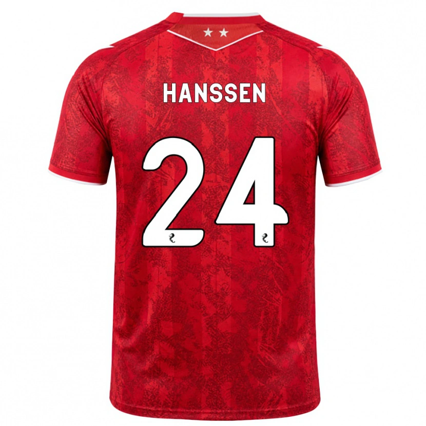 Danxen Hombre Camiseta Nadine Hanssen #24 Rojo Blanco 1ª Equipación 2026/27 La Camisa