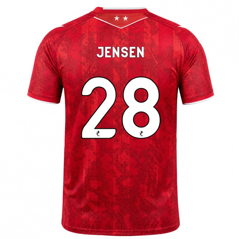 Danxen Hombre Camiseta Alexander Jensen #28 Rojo Blanco 1ª Equipación 2026/27 La Camisa