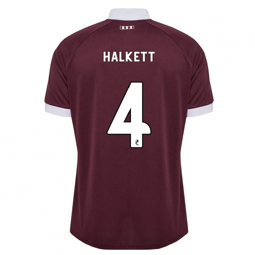 Danxen Hombre Camiseta Craig Halkett #4 Blanco Borgoña 1ª Equipación 2026/27 La Camisa