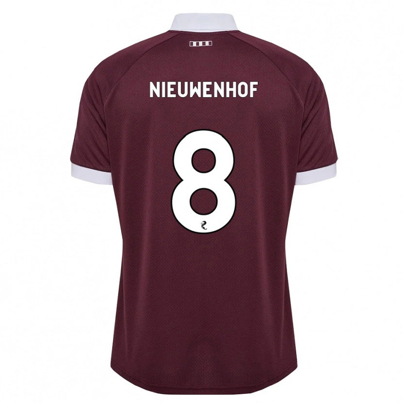 Danxen Hombre Camiseta Calem Nieuwenhof #8 Blanco Borgoña 1ª Equipación 2026/27 La Camisa