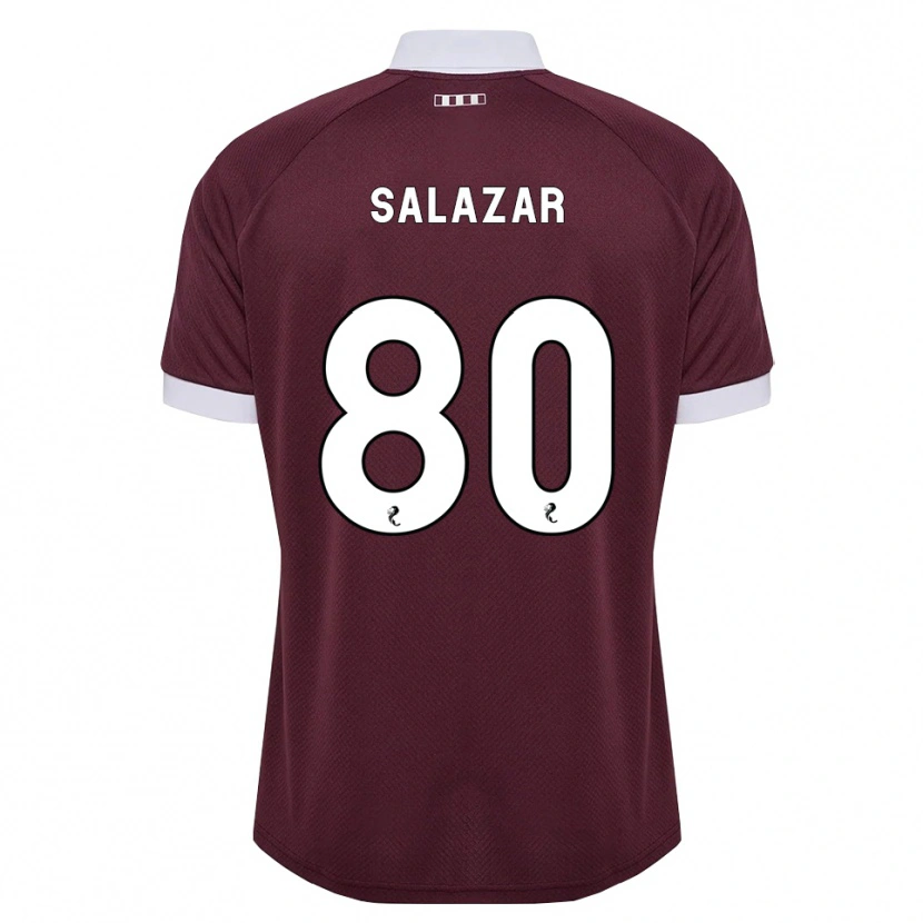 Danxen Hombre Camiseta Andrés Salazar #80 Blanco Borgoña 1ª Equipación 2026/27 La Camisa