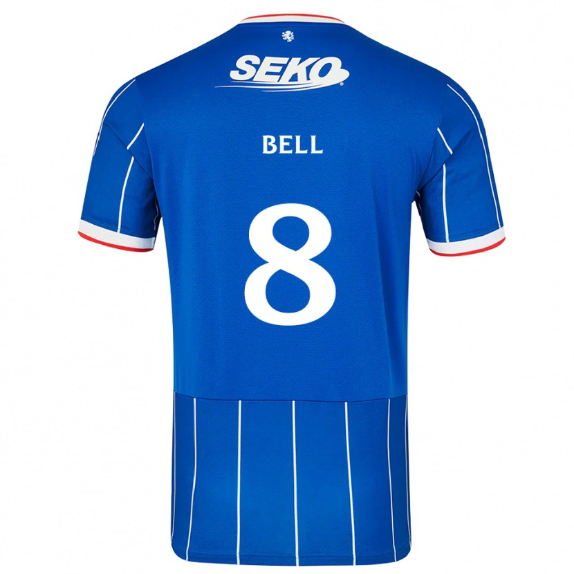 Danxen Hombre Camiseta Cameron Bell #8 Rojo Azul Blanco 1ª Equipación 2026/27 La Camisa