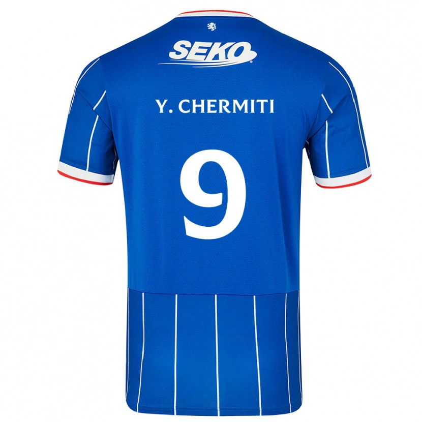 Danxen Hombre Camiseta Youssef Chermiti #9 Rojo Azul Blanco 1ª Equipación 2026/27 La Camisa