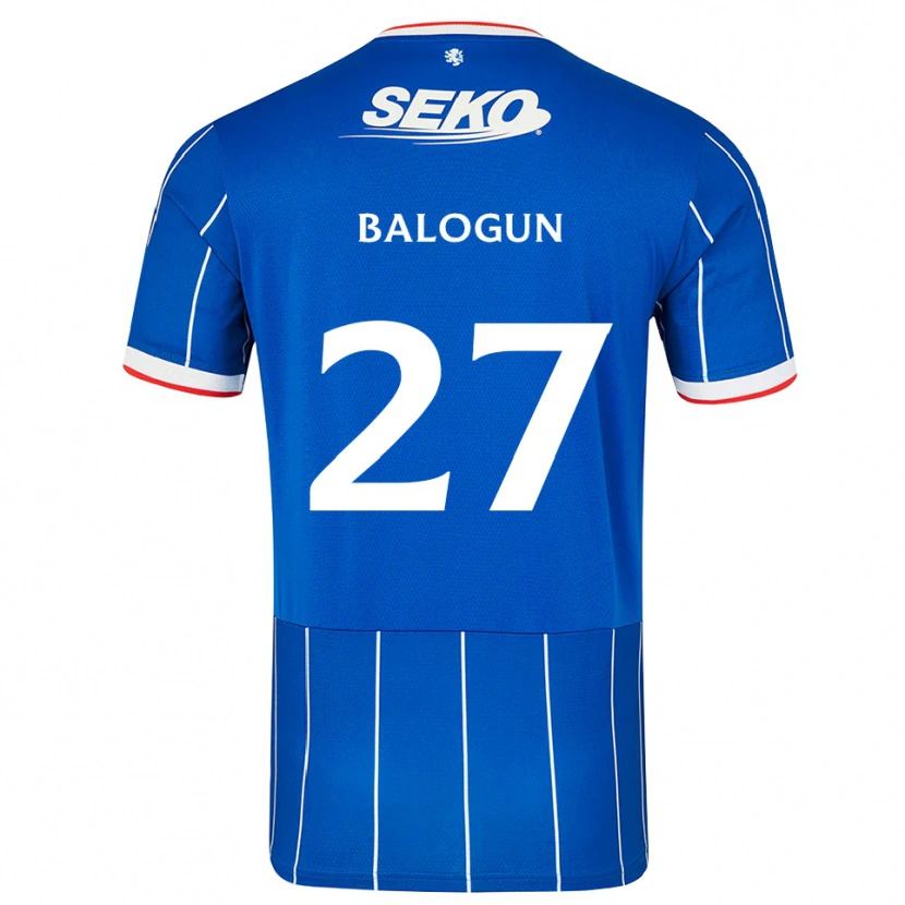 Danxen Hombre Camiseta Leon Balogun #27 Rojo Azul Blanco 1ª Equipación 2026/27 La Camisa