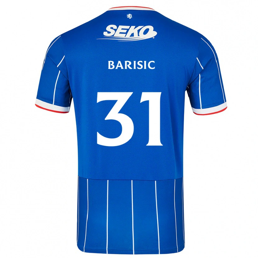 Danxen Hombre Camiseta Borna Barisic #31 Rojo Azul Blanco 1ª Equipación 2026/27 La Camisa