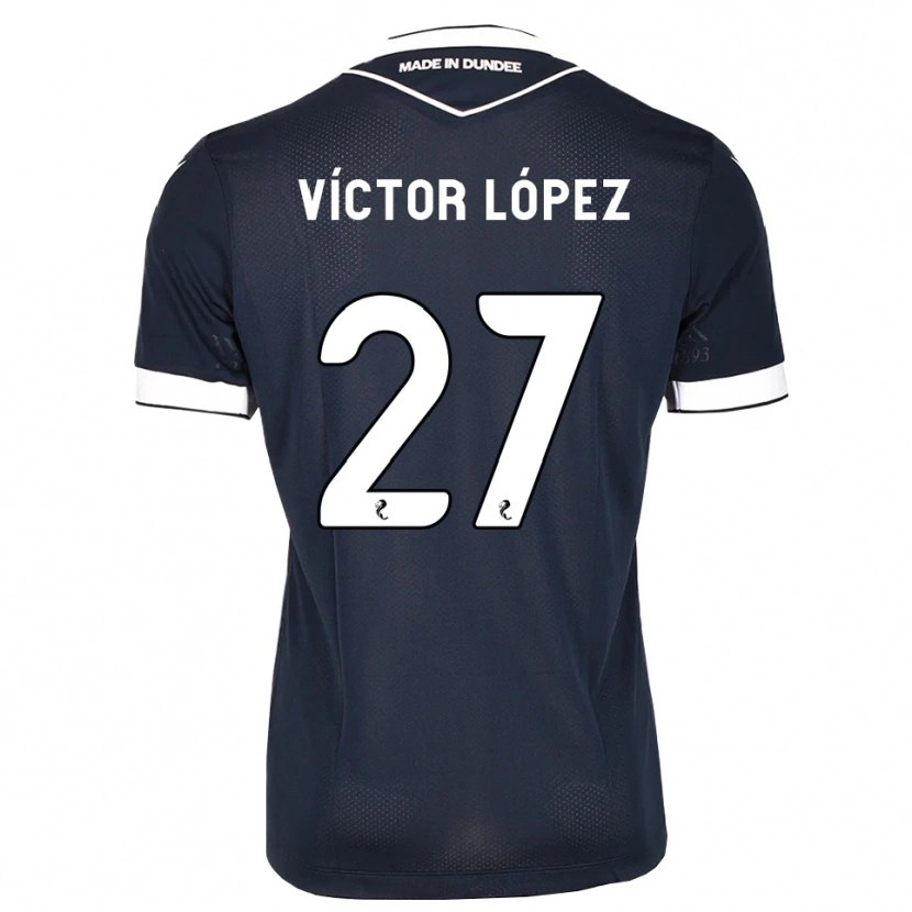 Danxen Hombre Camiseta Victor Lopez #27 Azul Medianoche Blanco 1ª Equipación 2026/27 La Camisa