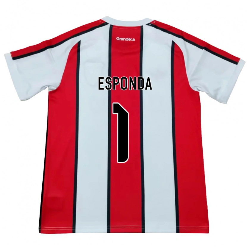 Danxen Hombre Camiseta Lara Esponda #1 Blanco Rojo Negro 2ª Equipación 2026/27 La Camisa