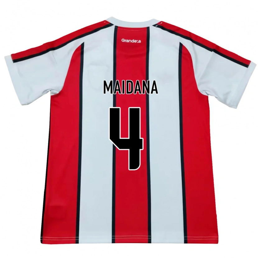 Danxen Hombre Camiseta Jonatan Maidana #4 Blanco Rojo Negro 2ª Equipación 2026/27 La Camisa