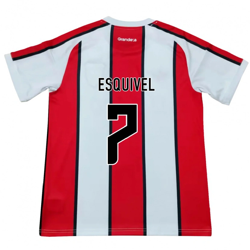 Danxen Hombre Camiseta Felipe Esquivel #7 Blanco Rojo Negro 2ª Equipación 2026/27 La Camisa