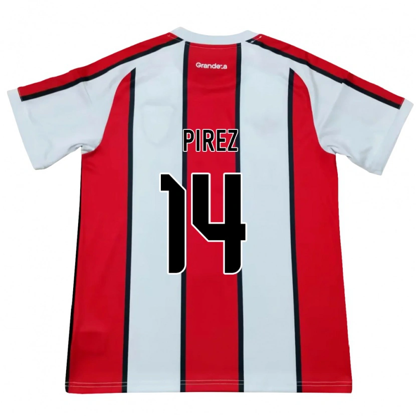 Danxen Hombre Camiseta Leandro González Pírez #14 Blanco Rojo Negro 2ª Equipación 2026/27 La Camisa