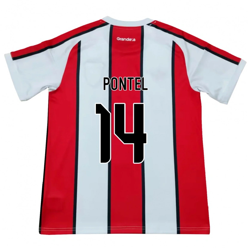 Danxen Hombre Camiseta Daniela Pontel #14 Blanco Rojo Negro 2ª Equipación 2026/27 La Camisa