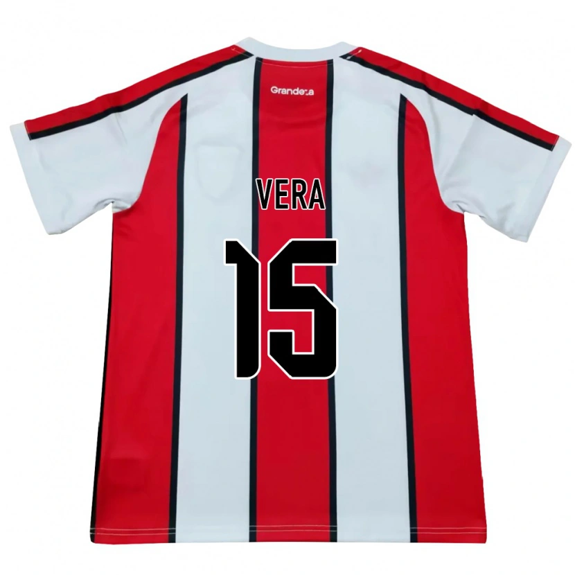 Danxen Hombre Camiseta Fausto Vera #15 Blanco Rojo Negro 2ª Equipación 2026/27 La Camisa