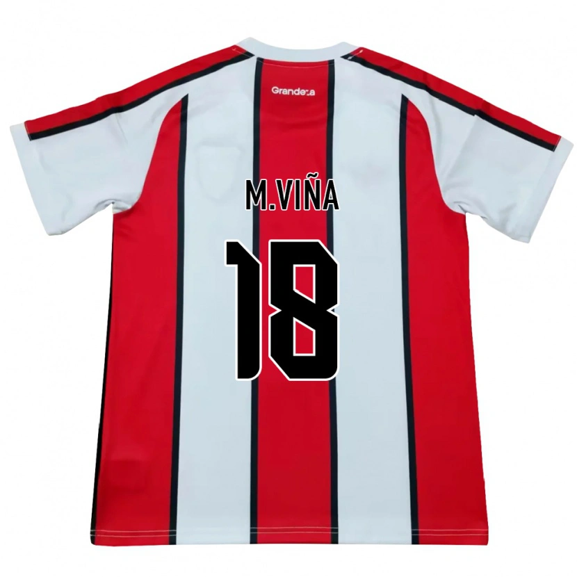 Danxen Hombre Camiseta Matías Viña #18 Blanco Rojo Negro 2ª Equipación 2026/27 La Camisa