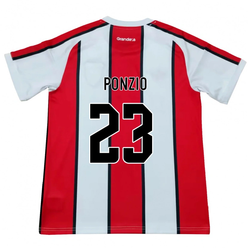 Danxen Hombre Camiseta Leonardo Ponzio #23 Blanco Rojo Negro 2ª Equipación 2026/27 La Camisa