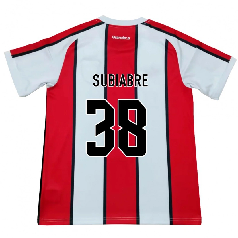 Danxen Hombre Camiseta Ian Subiabre #38 Blanco Rojo Negro 2ª Equipación 2026/27 La Camisa