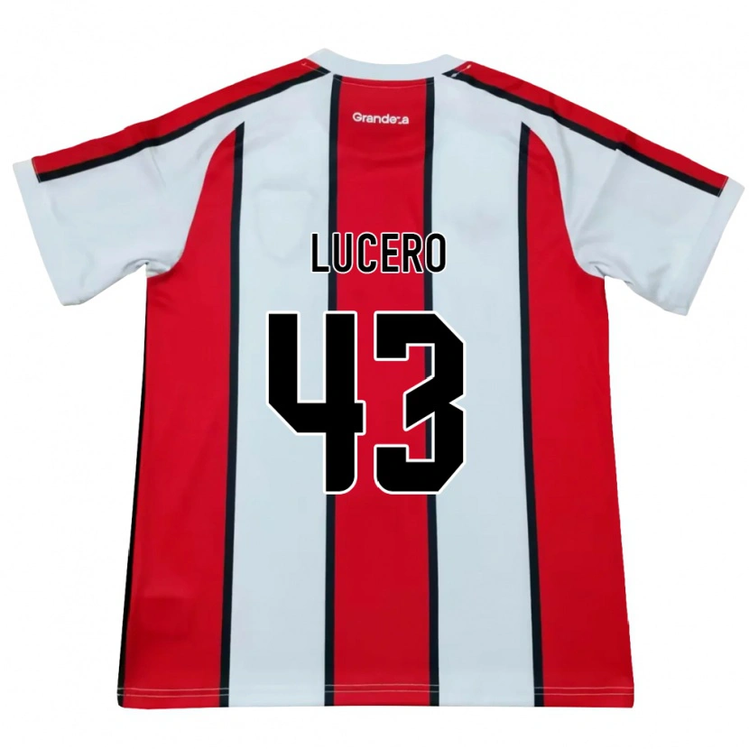 Danxen Hombre Camiseta Valentín Lucero #43 Blanco Rojo Negro 2ª Equipación 2026/27 La Camisa