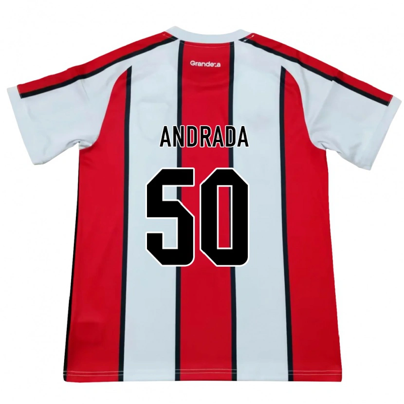 Danxen Hombre Camiseta Tobías Andrada #50 Blanco Rojo Negro 2ª Equipación 2026/27 La Camisa