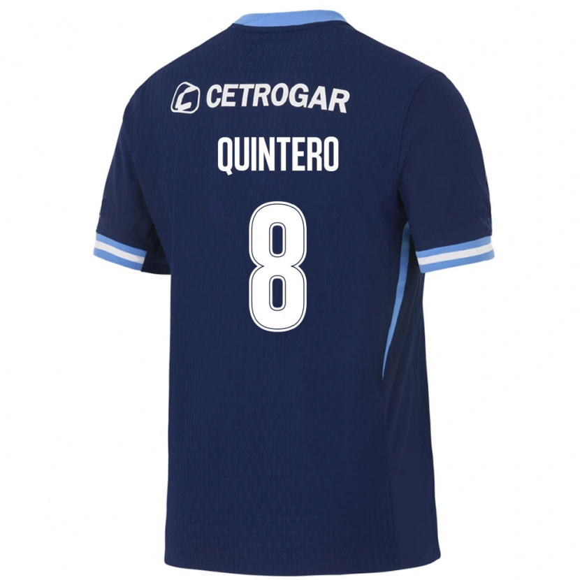 Danxen Hombre Camiseta Juan Fernando Quintero #8 Azul Real Azul Claro Blanco 2ª Equipación 2026/27 La Camisa
