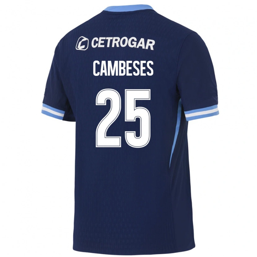 Danxen Hombre Camiseta Facundo Cambeses #25 Azul Real Azul Claro Blanco 2ª Equipación 2026/27 La Camisa