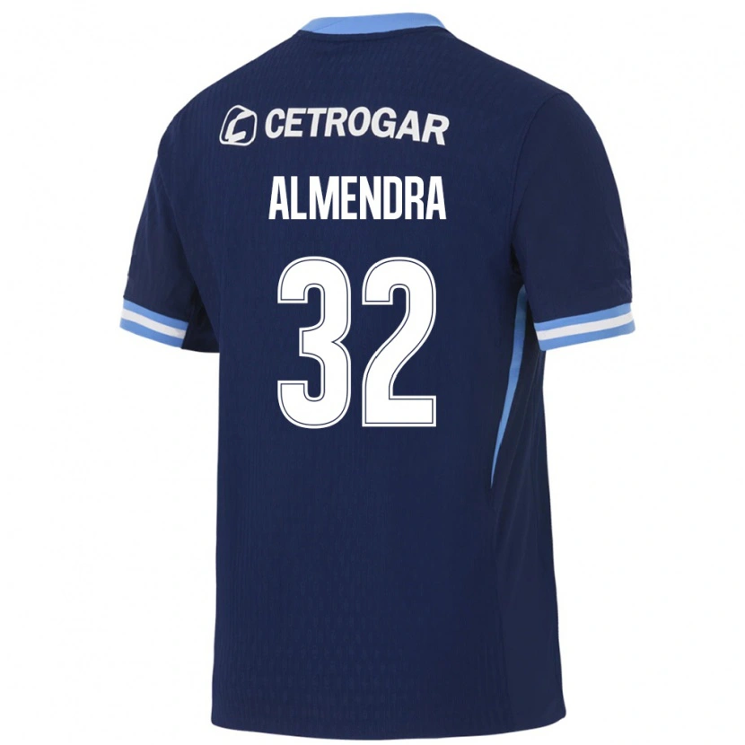 Danxen Hombre Camiseta Agustin Almendra #32 Azul Real Azul Claro Blanco 2ª Equipación 2026/27 La Camisa