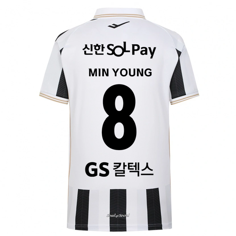 Danxen Hombre Camiseta Min-Young Gwak #8 Blanco Negro 2ª Equipación 2026/27 La Camisa